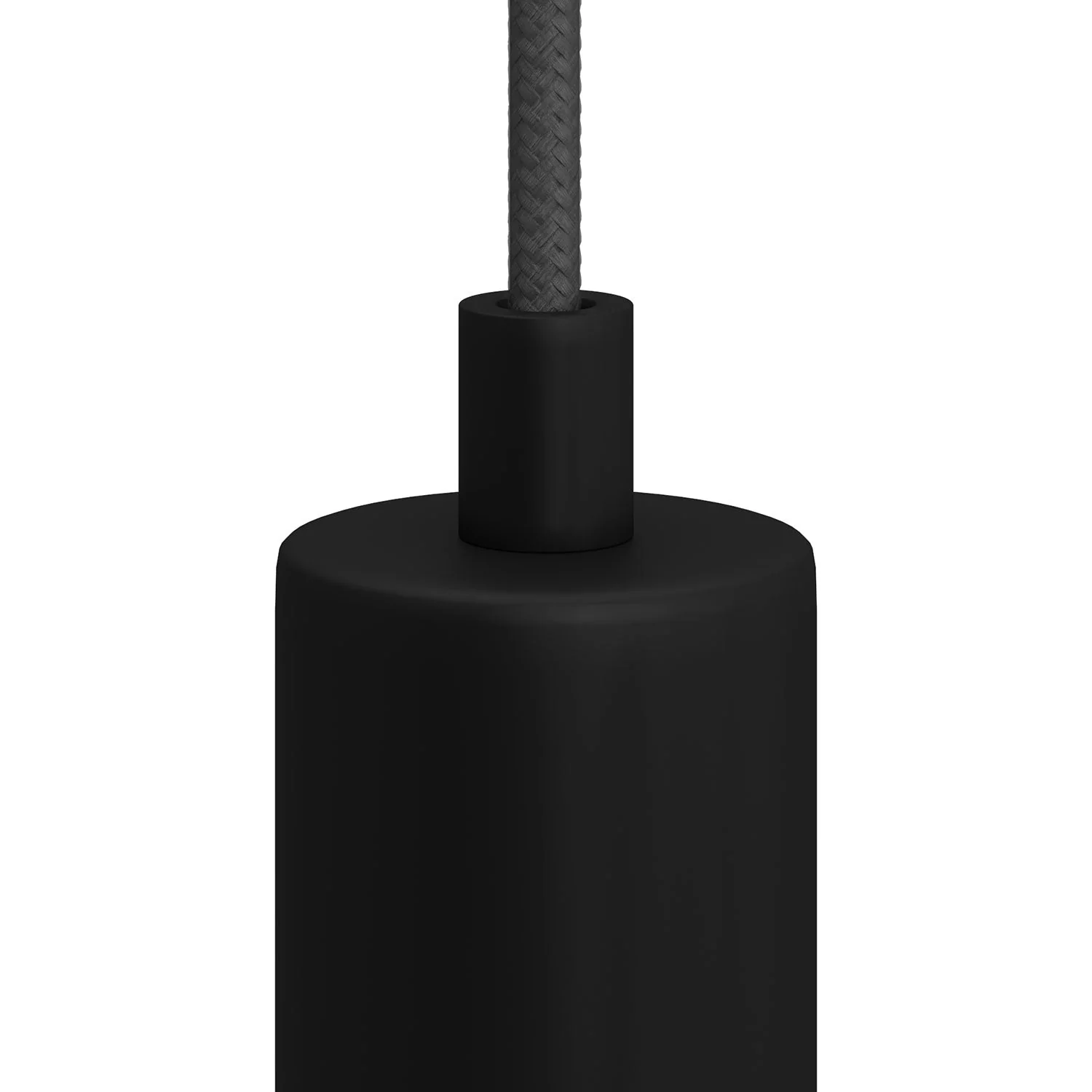 Zylindrische Metall-Zugentlastung komplett mit Stange, Mutter und Unterlegscheibe – Schwarz - Image 2