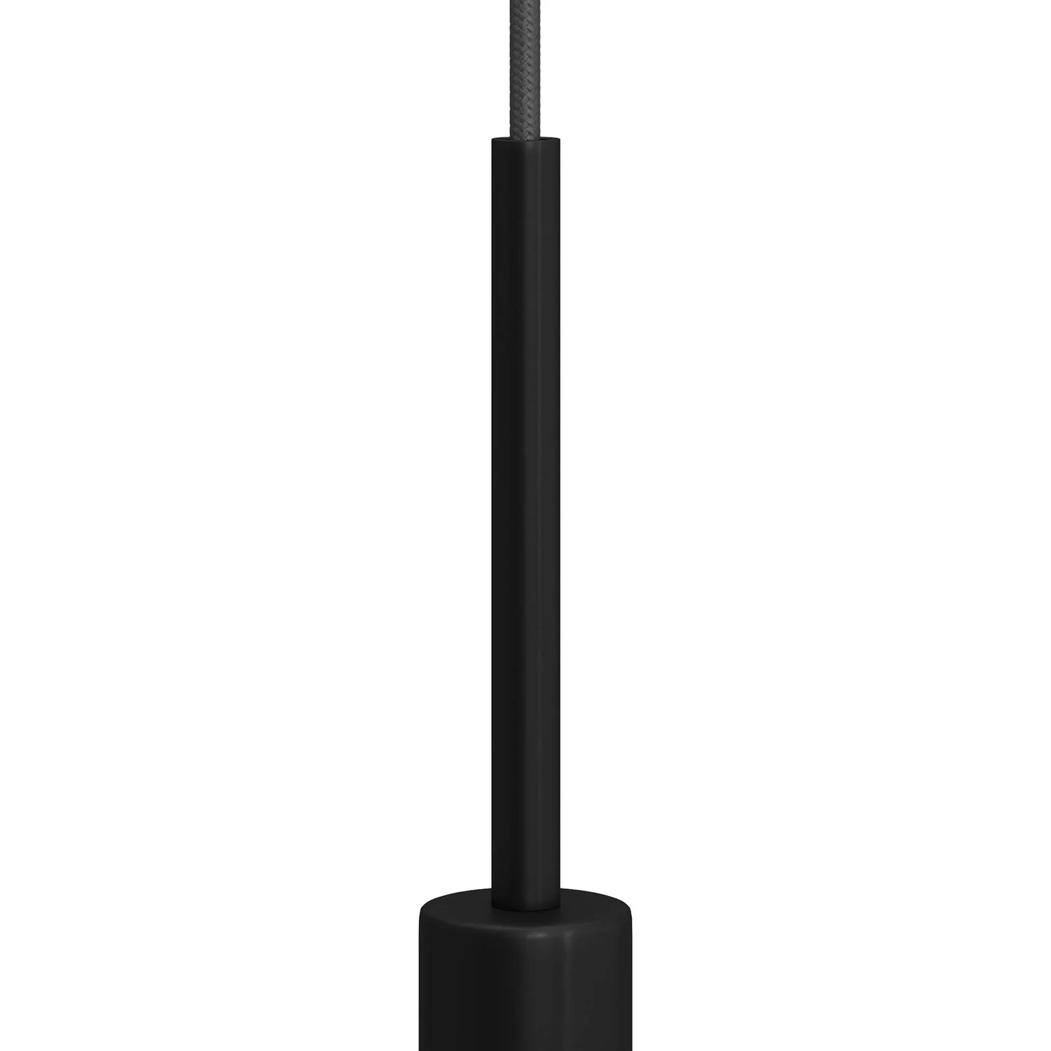 Zylindrische Zugentlastung aus Metall 15 cm lang mit Gewindestab, Mutter und Scheibe – Schwarz - Image 2