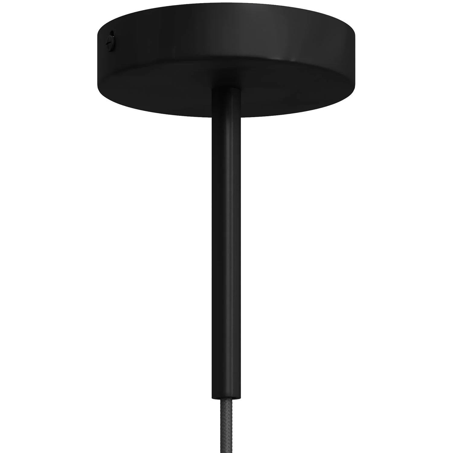 Zylindrische Zugentlastung aus Metall 15 cm lang mit Gewindestab, Mutter und Scheibe – Schwarz - Image 3