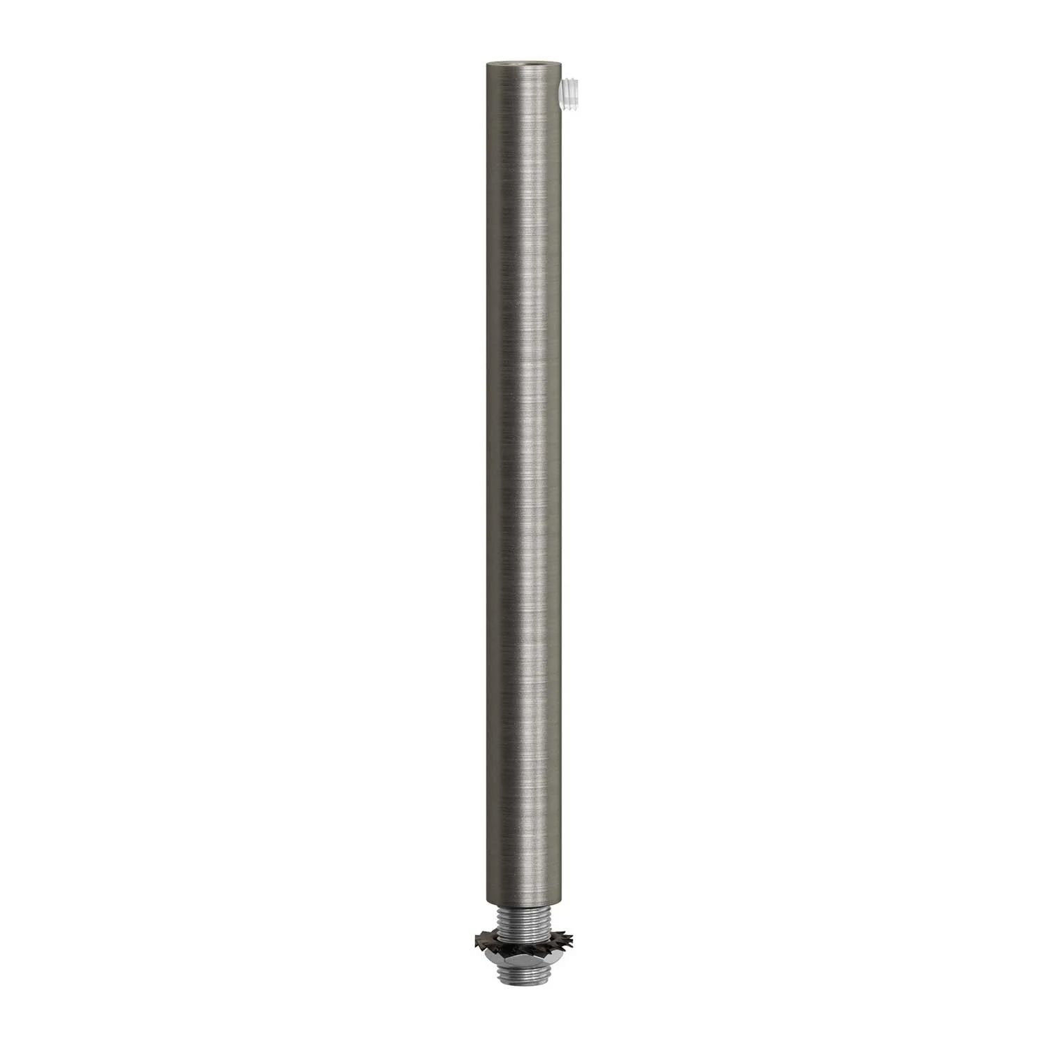 Zylindrische Kabeldurchführung aus Metall, 15 cm lang, komplett mit Zugstange, Mutter und Scheibe – Satiniert Titan