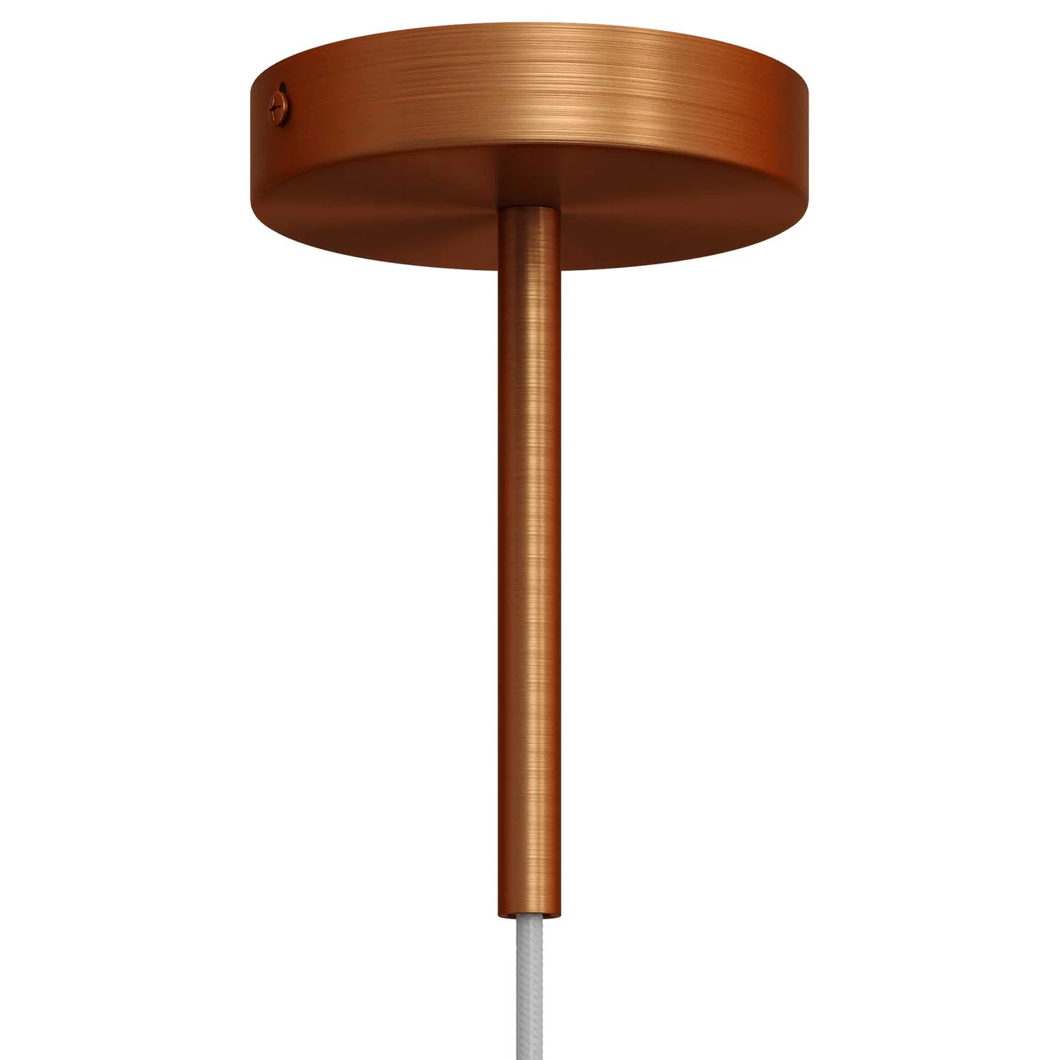 Zylindrische Zugentlastung aus Metall, Länge 15 cm, komplett mit Stange, Mutter und Unterlegscheibe – Gebürstetes Kupfer - Image 3