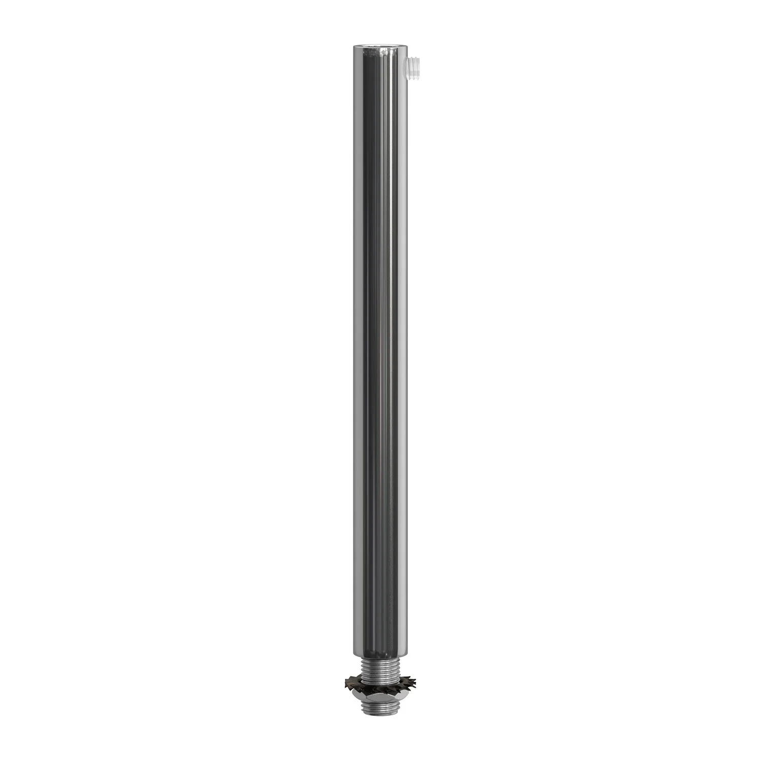 Zylindrische Klemmschelle aus Metall, 15 cm lang, komplett mit Stab, Mutter und Unterlegscheibe – Chrom