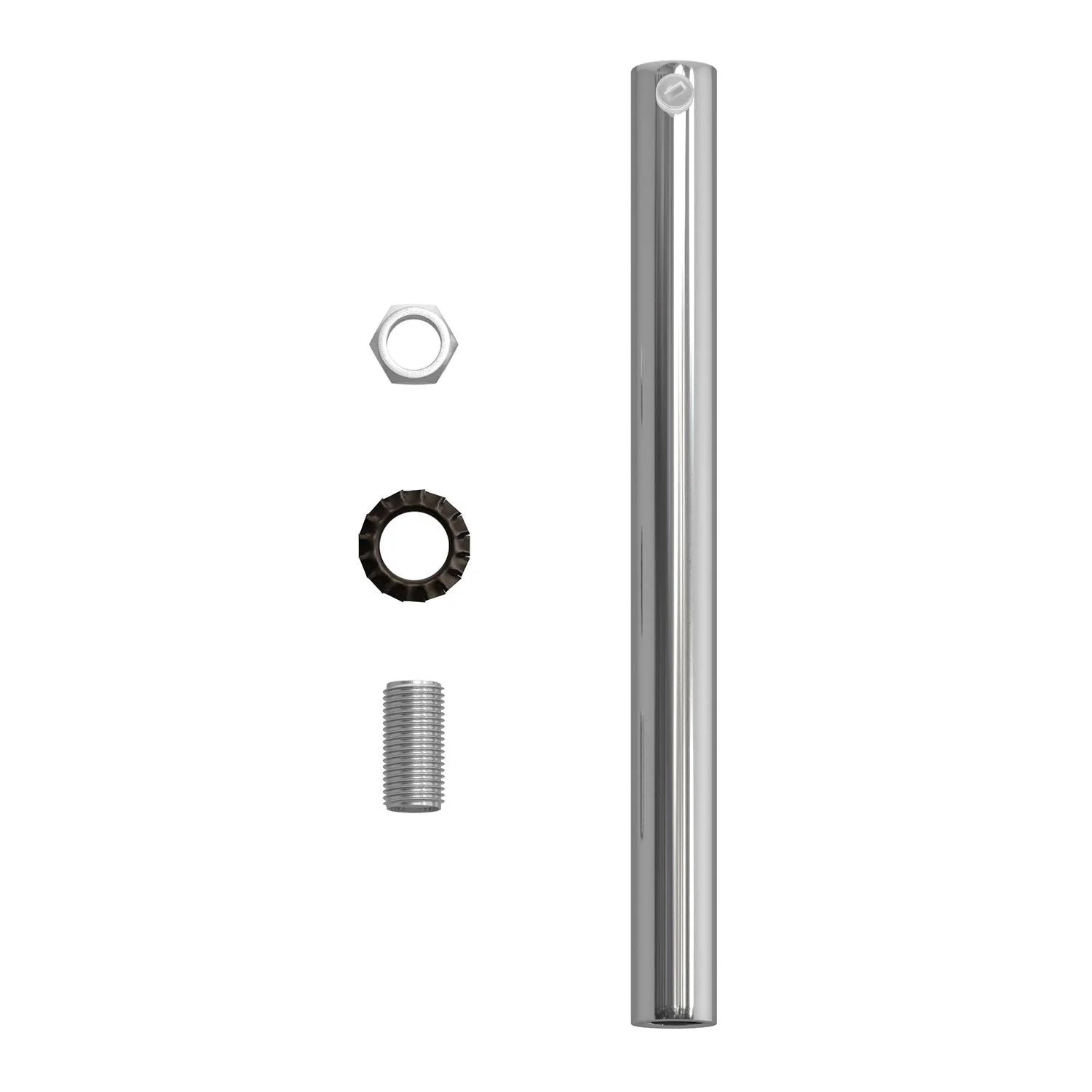 Zylindrische Klemmschelle aus Metall, 15 cm lang, komplett mit Stab, Mutter und Unterlegscheibe – Chrom - Image 4
