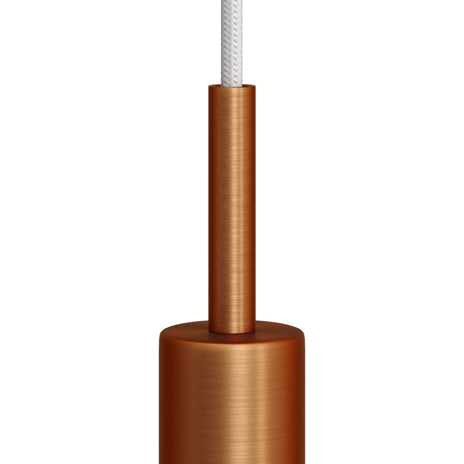 Zylindrische Zugentlastung aus Metall, 7 cm lang, komplett mit Stange, Mutter und Unterlegscheibe - Satiniertes Kupfer - Image 2