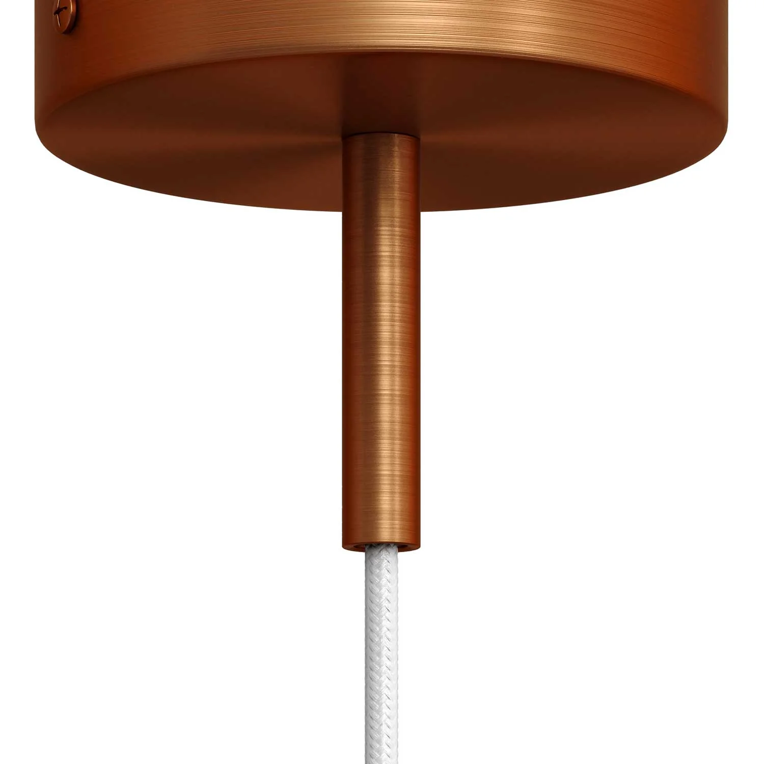 Zylindrische Zugentlastung aus Metall, 7 cm lang, komplett mit Stange, Mutter und Unterlegscheibe - Satiniertes Kupfer - Image 3
