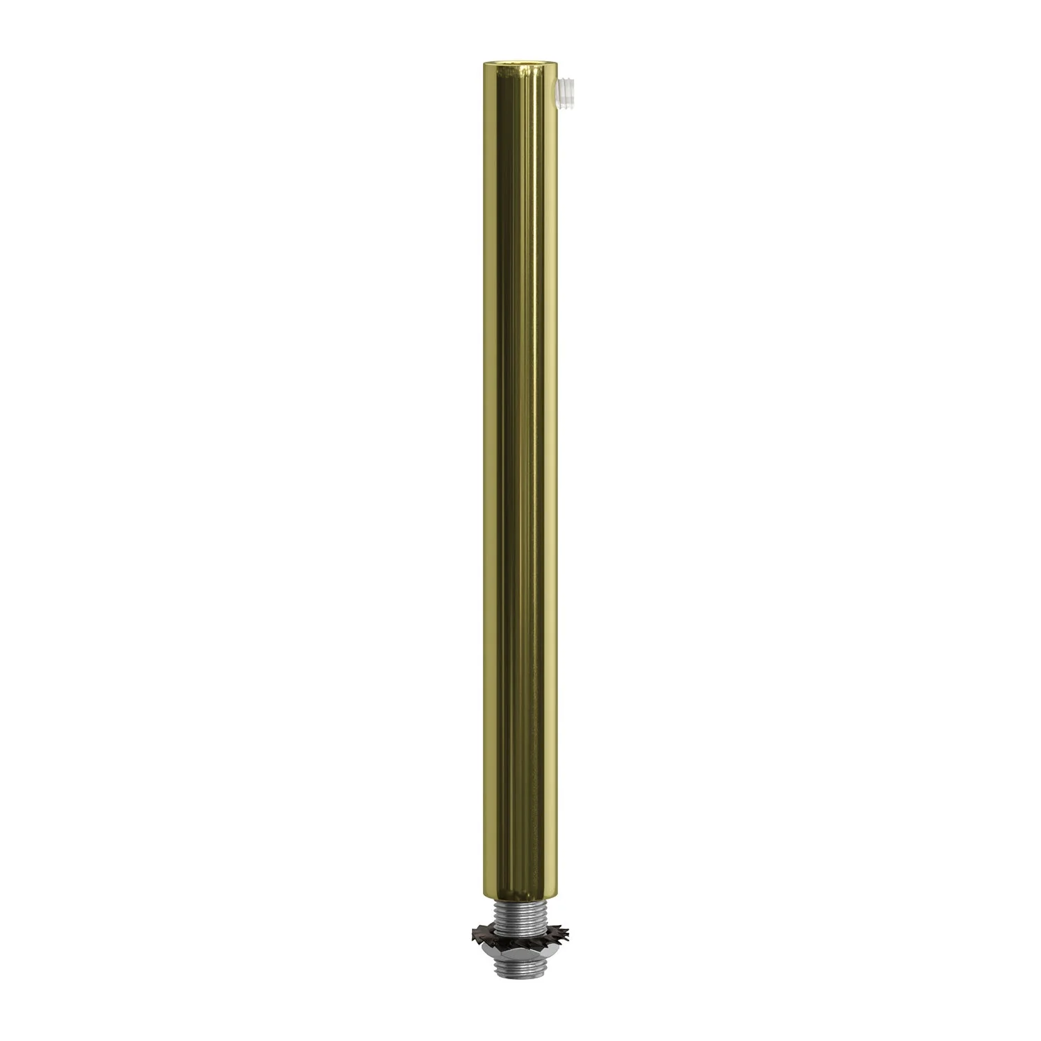 Zylindrische Kabelverschraubung aus Metall 15 cm mit Stange, Mutter und Scheibe – Messing