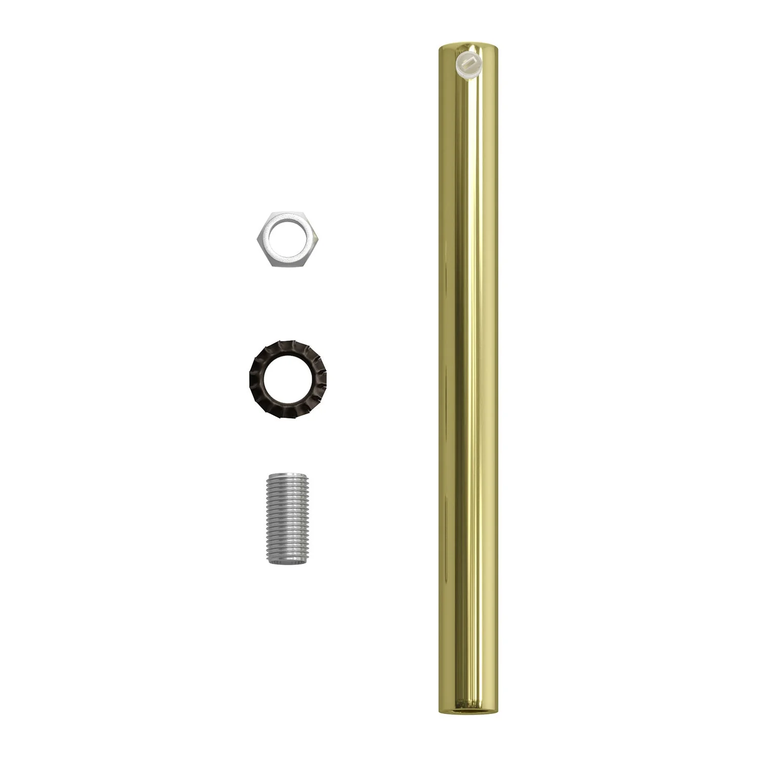 Zylindrische Kabelverschraubung aus Metall 15 cm mit Stange, Mutter und Scheibe – Messing - Image 4
