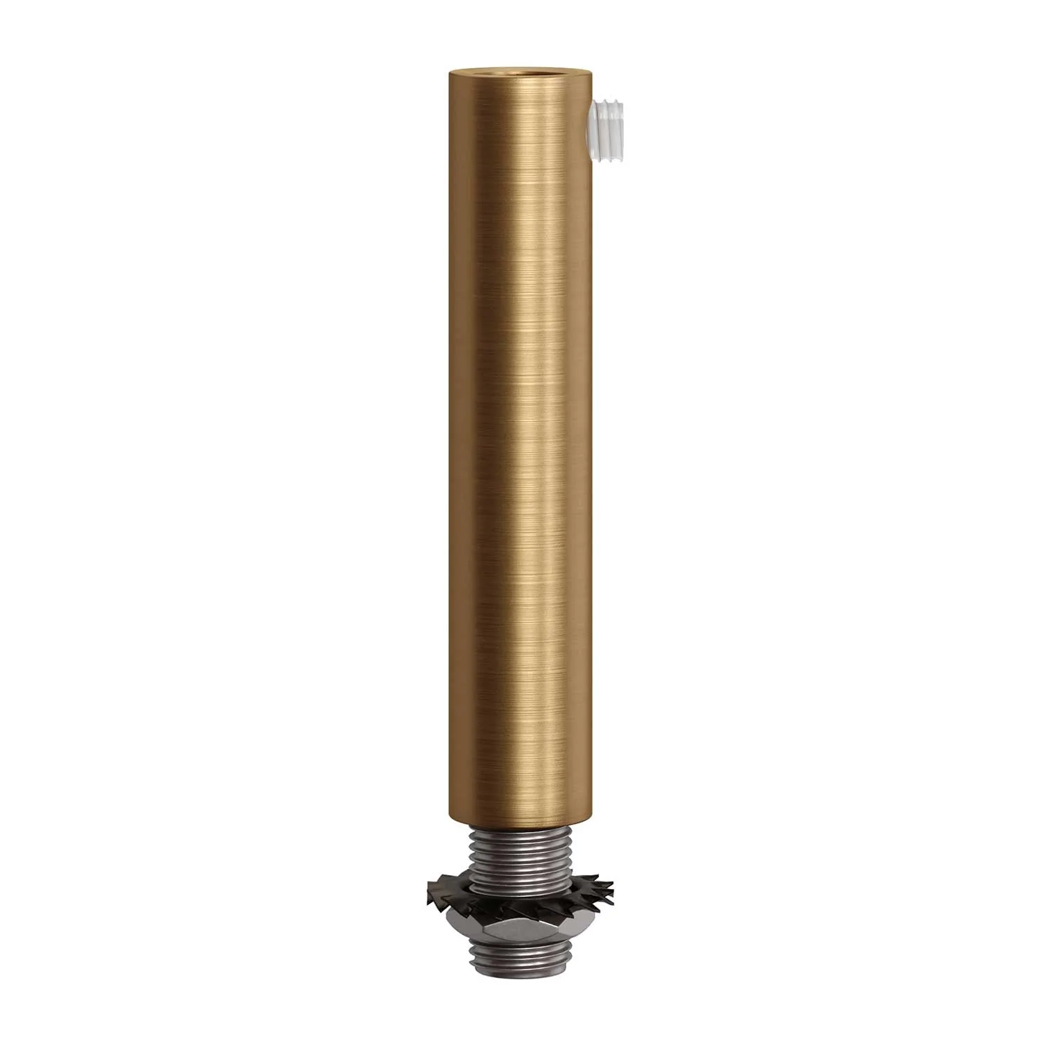 Zylindrische Metallzugentlastung, 7 cm lang, komplett mit Stange, Mutter und Unterlegscheibe - Satiniertes Bronze