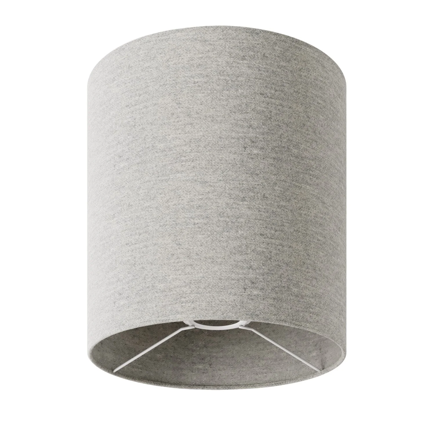 Zylindrischer M-Schirm aus Stoff mit E27-Anschluss – Made in Italy – Hellgraue Wolle
