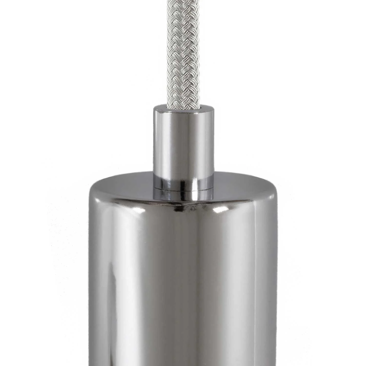 Zylindrische Metall-Zugentlastung komplett mit Stange, Mutter und Unterlegscheibe – Chrom - Image 2