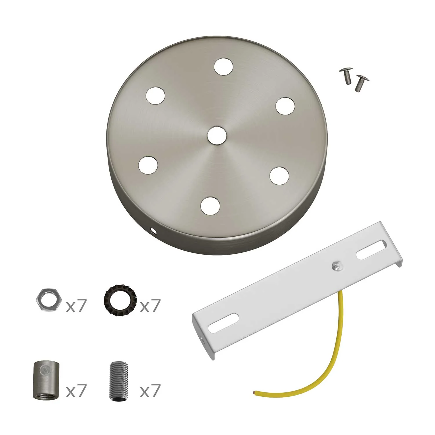 Zylindrisches Baldachin-Set aus Metall mit 7 Löchern – Satiniertitan - Image 8