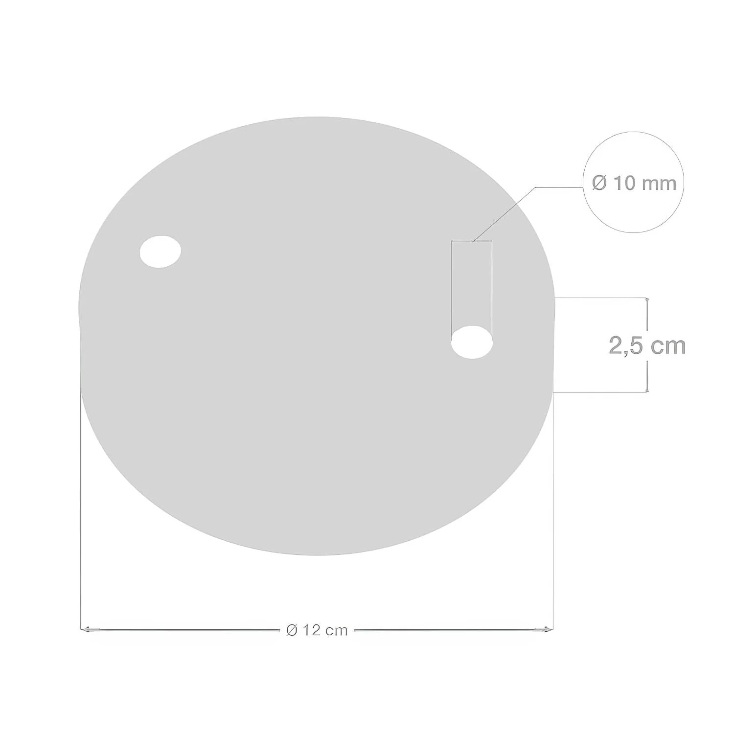 Zylindrisches Lampenbaldachin-Set aus Metall mit 2 Löchern – Glänzend Weiß - Image 5