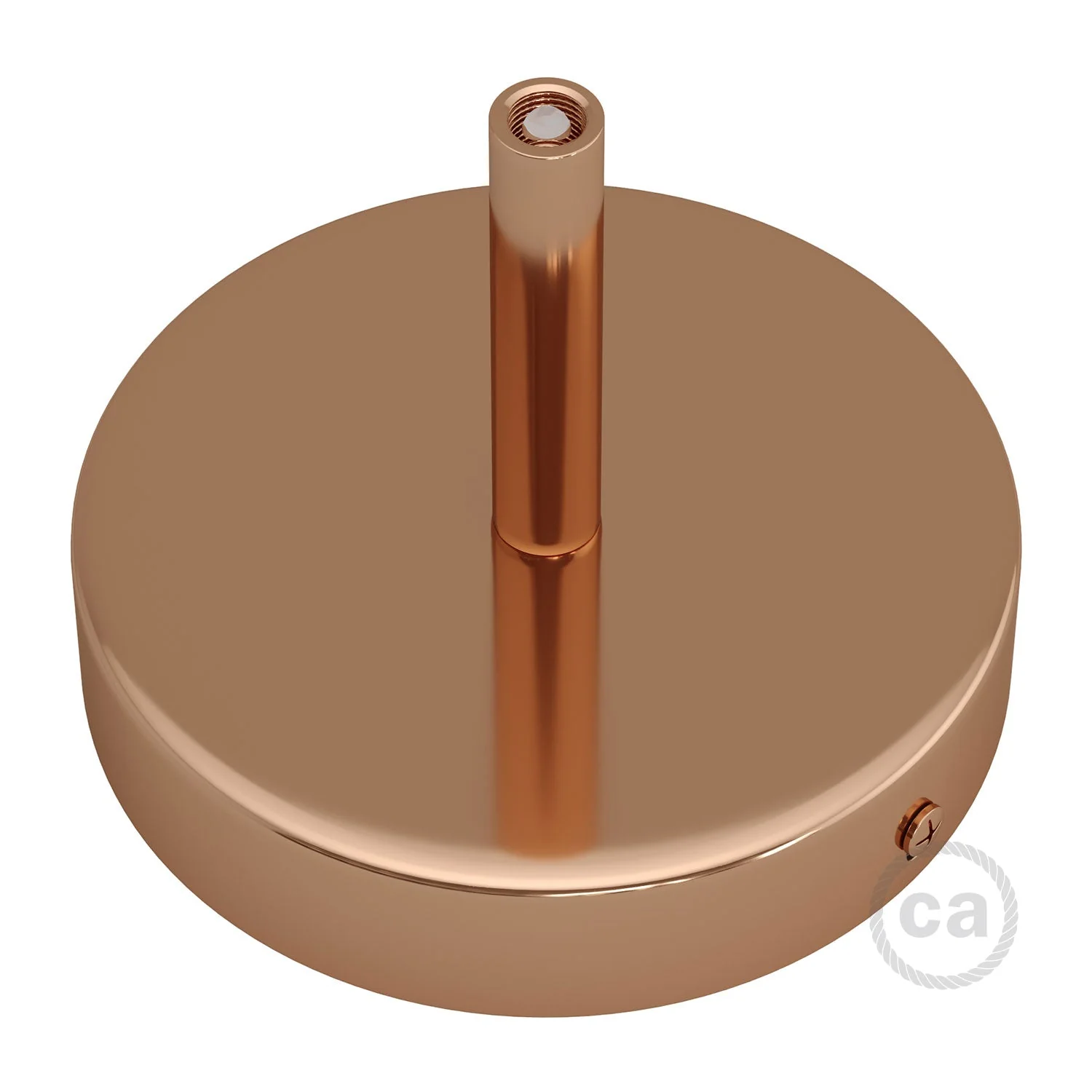 Zylinderförmiger Lampenbaldachin aus Metall mit 7 cm Textilkabelverschraubung - Kupfer - Image 2
