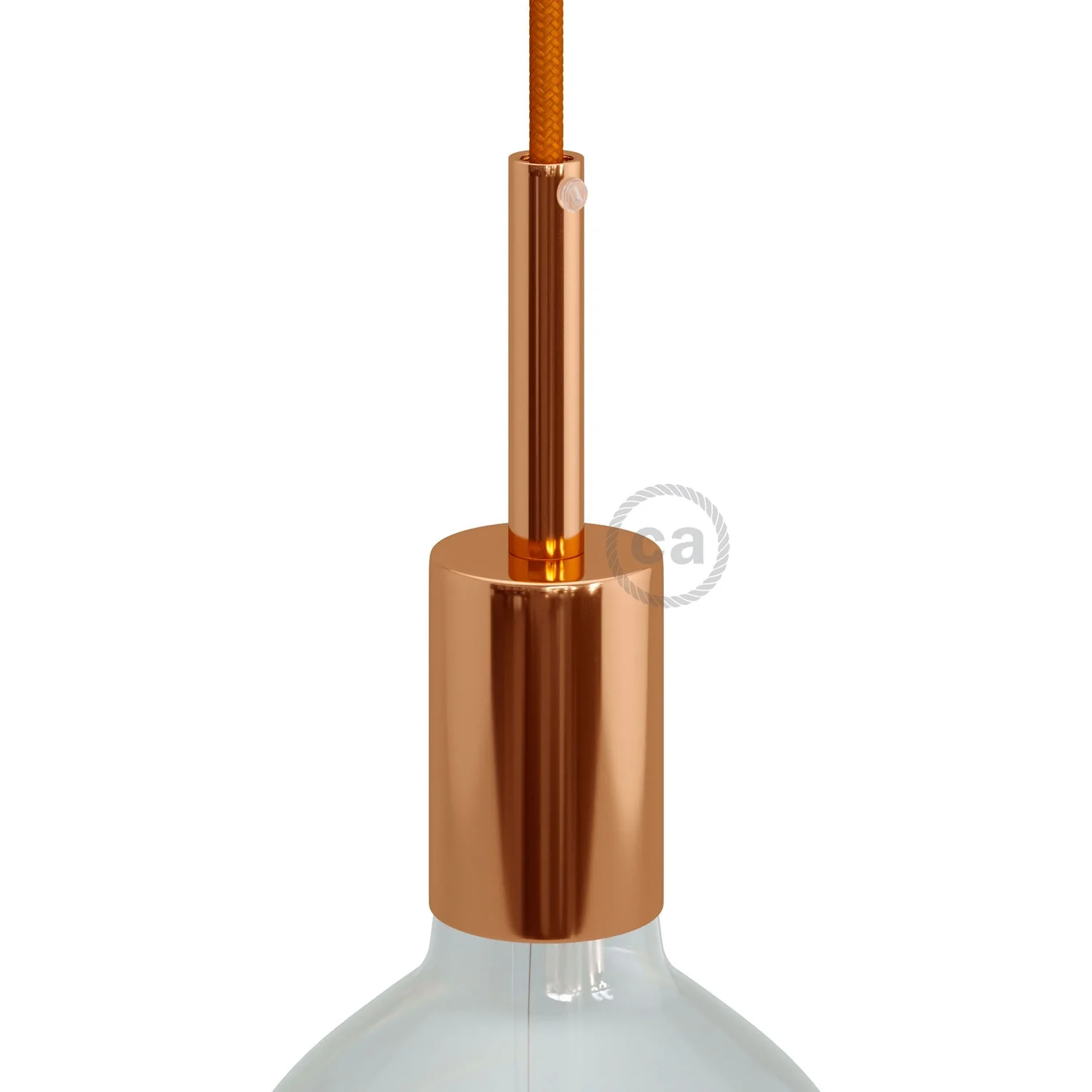 Zylindrisches Metall-Lampenfassung-Kit UL E26 mit 7-cm-Kabelverschraubung – Kupfer