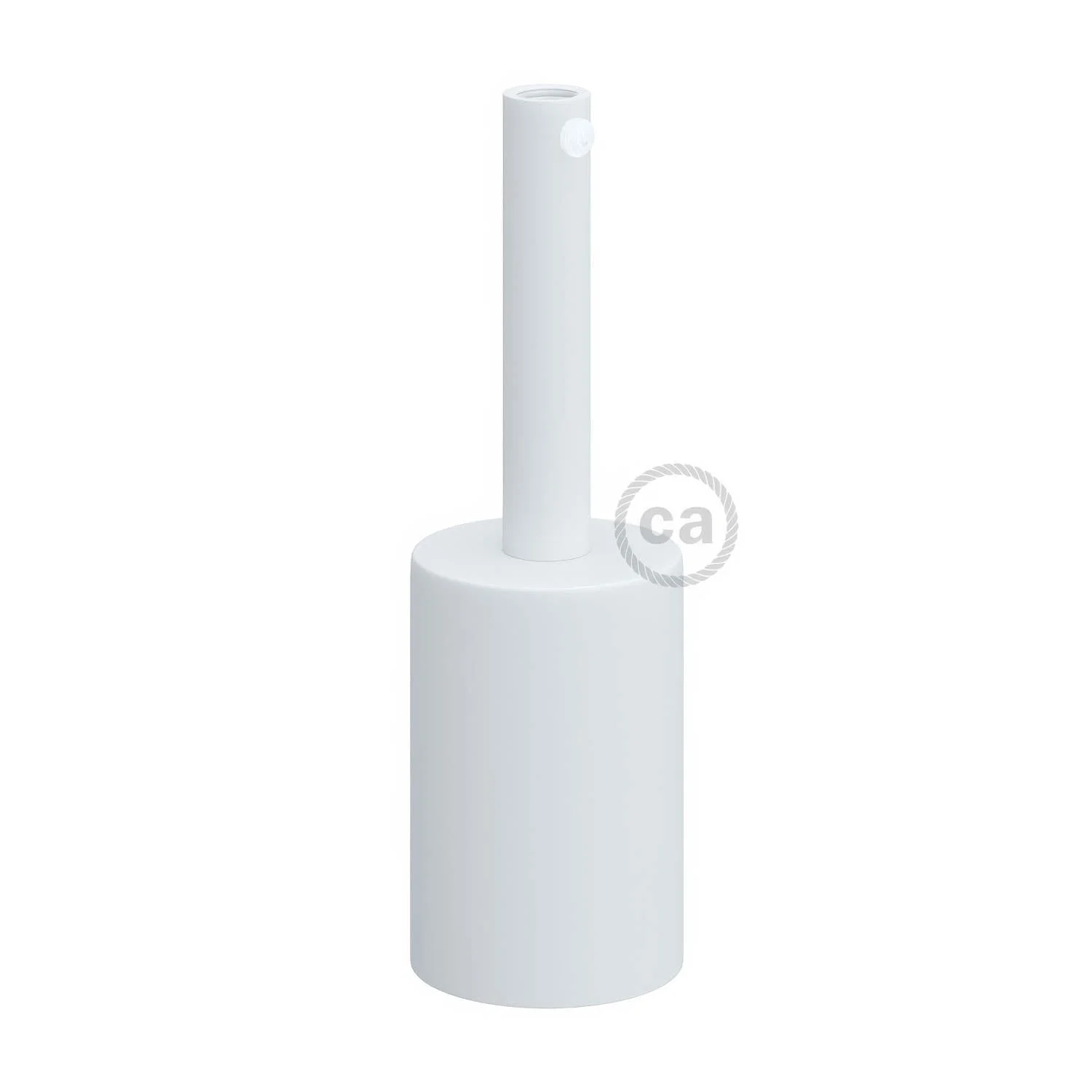 Zylindrische Metallfassung UL E26 mit 7 cm Kabelzugentlastung – Mattweiß - Image 3