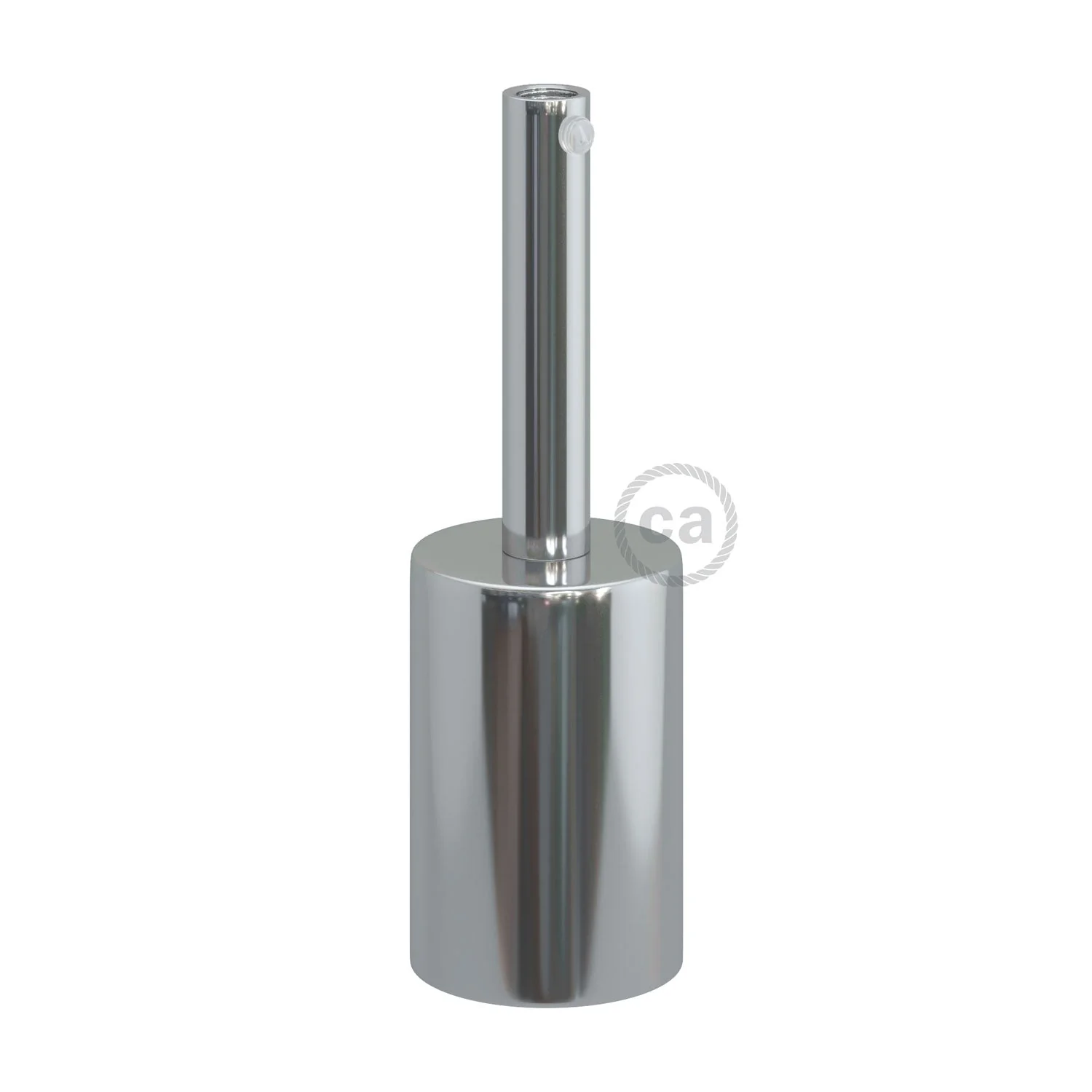 Zylindrisches Metall-Lampenfassungs-Kit UL E26 mit 7 cm Kabelzugentlastung - Chrom - Image 3