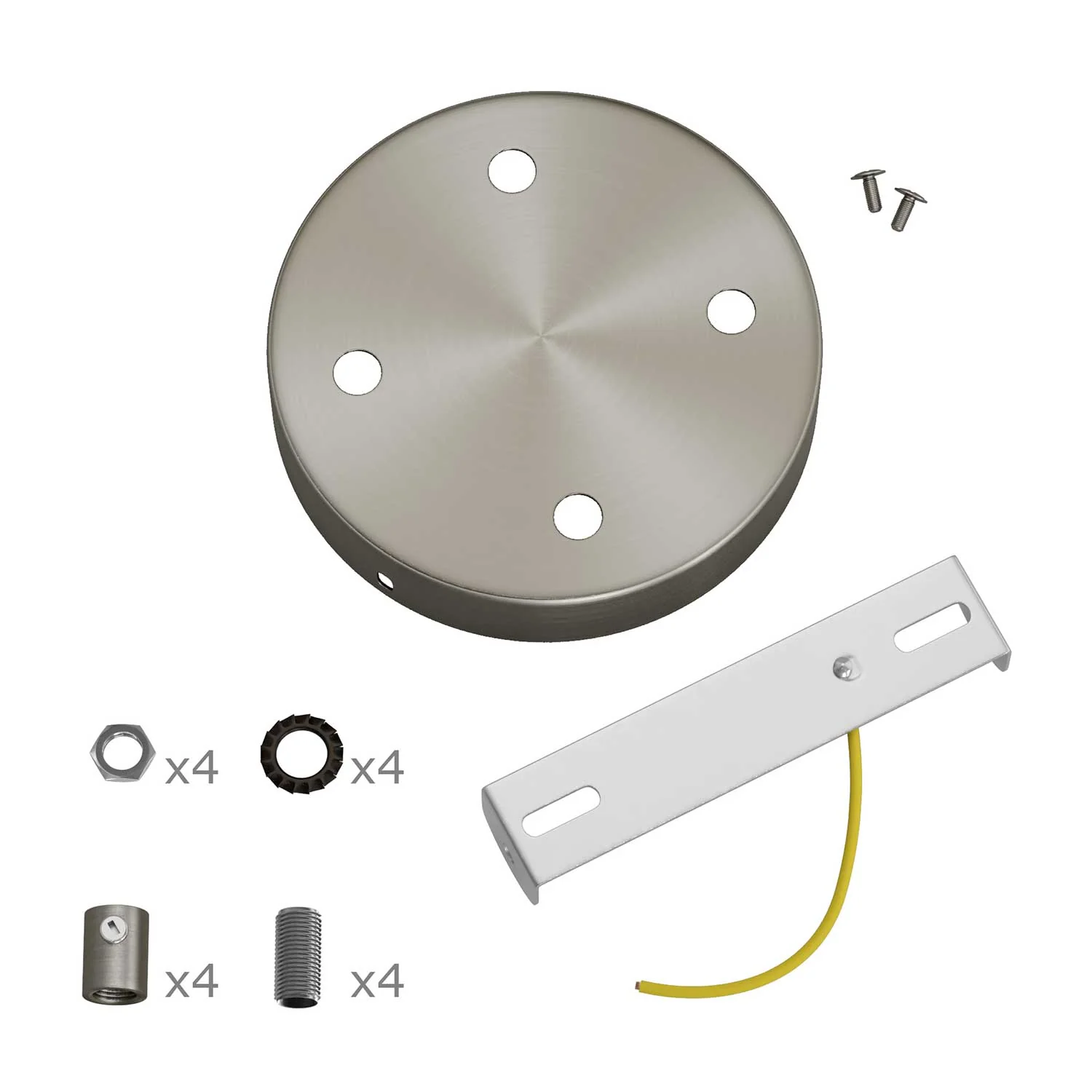Zylindrischer Deckenbaldachin-Kit aus Metall mit 4 Löchern – Satin-Titan - Image 8