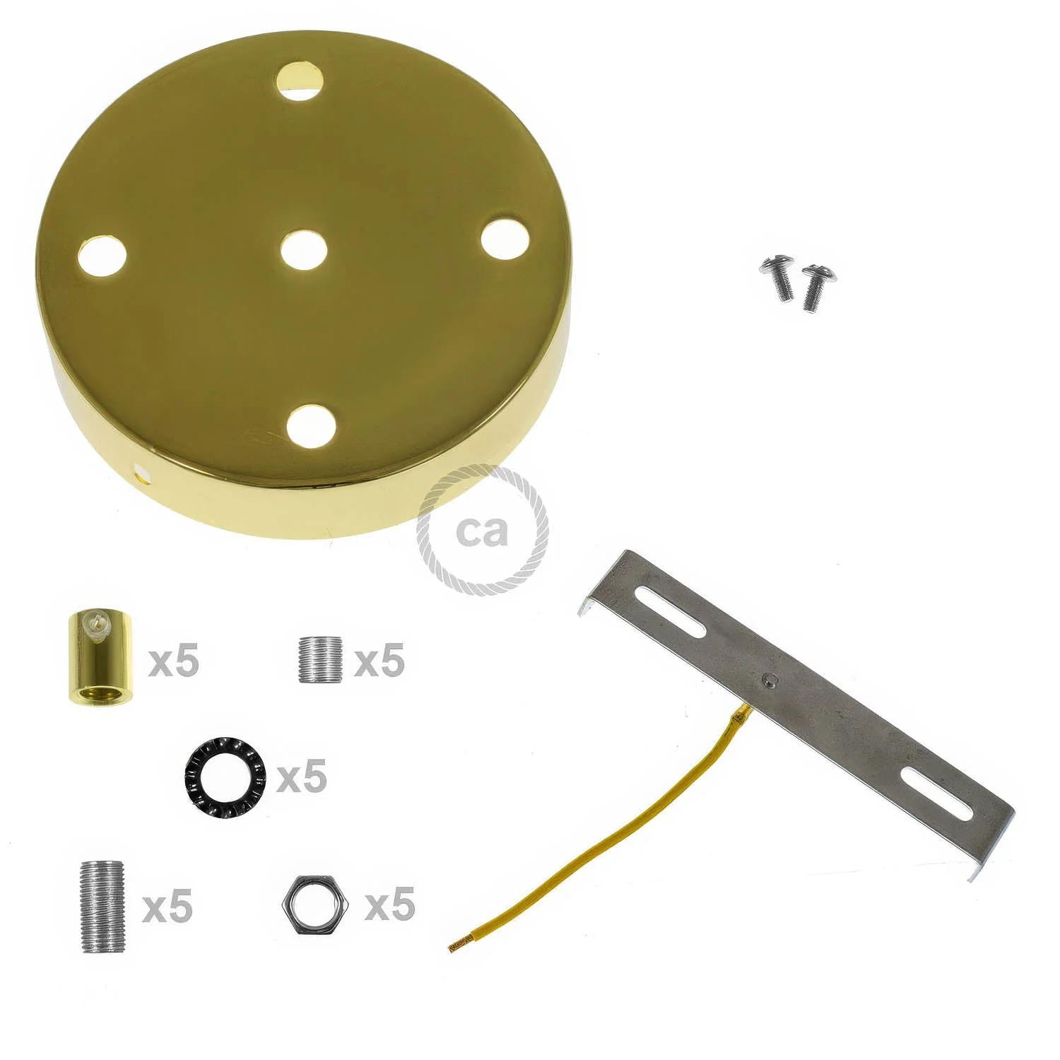Zylinderförmiges Baldachin-Kit aus Metall mit 5 Öffnungen - Messing - Image 8